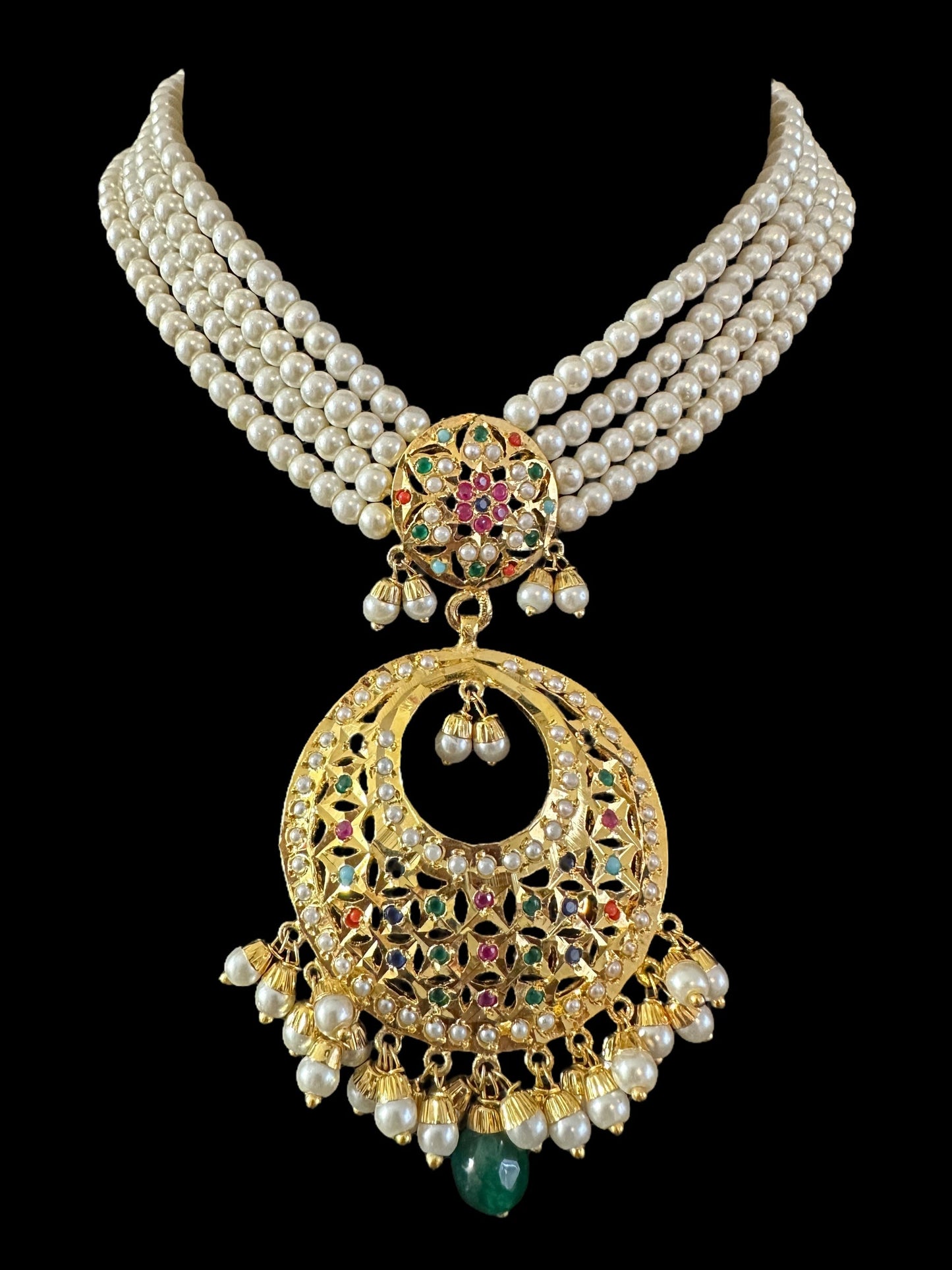 BR480 MUNIRA bridal set in Navratan ( READY TO SHIP )