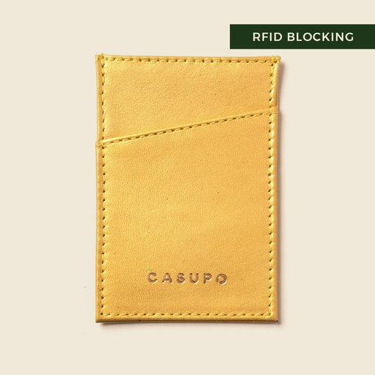 Minimalist Wallet With RFID Protection - Metallic Yellow