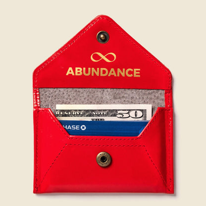 Mini Envelope Wallet With RFID protection - Fire Red