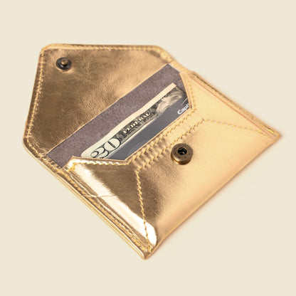Mini Envelope Wallet With RFID protection - Gold