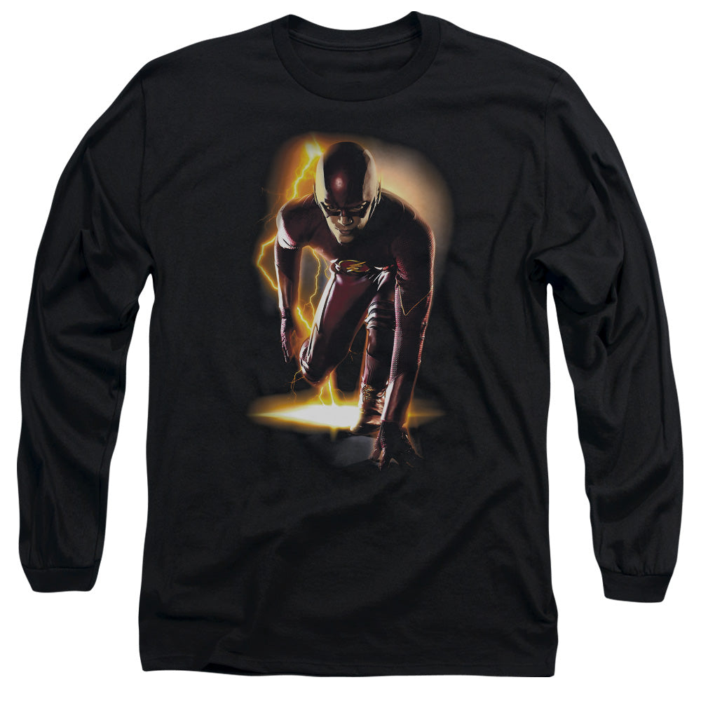 The Flash Ready Mens Long Sleeve Shirt Black Officially Licensed