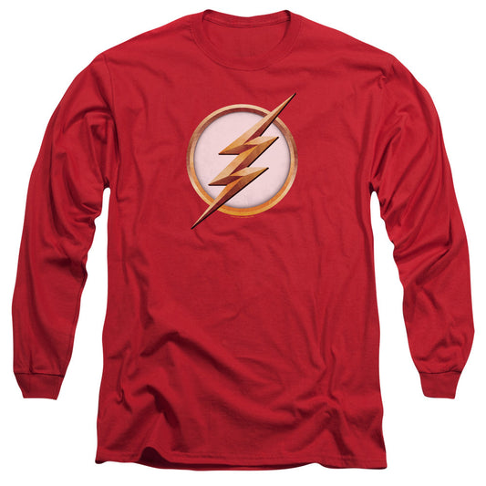 The Flash Season 4 Logo Mens Long Sleeve Shirt Red Officially Licensed