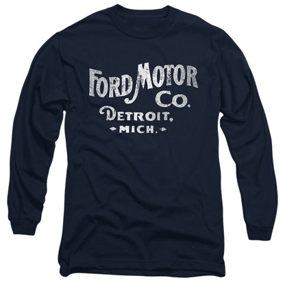Ford Motor Co Mens Long Sleeve Shirt Navy Officially Licensed