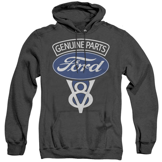 Ford V8 Genuine Parts Mens Heather Hoodie Black Officially Licensed