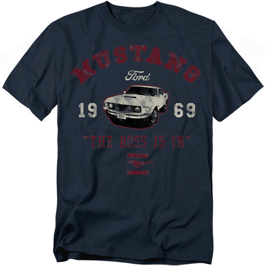 Ford Mustang Mustang The Boss Is In Mens T Shirt Navy Officially Licensed
