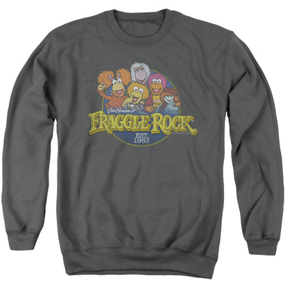 Fraggle Rock Circle Logo Mens Crewneck Sweatshirt Charcoal