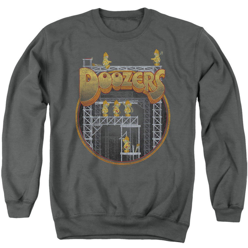 Fraggle Rock Doozers Construction Mens Crewneck Sweatshirt Charcoal
