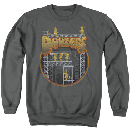Fraggle Rock Doozers Construction Mens Crewneck Sweatshirt Charcoal