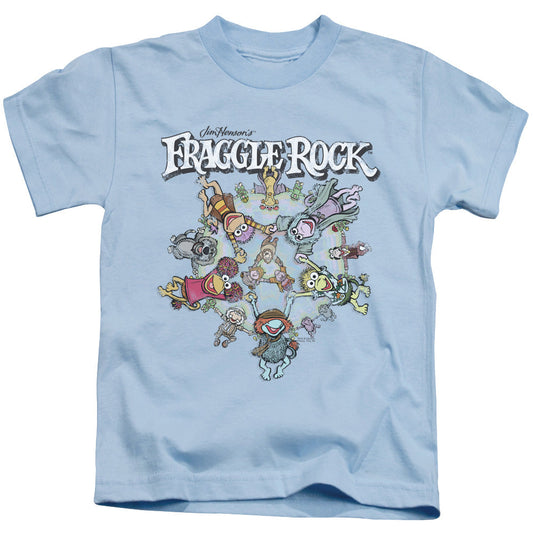 Fraggle Rock Spinning Gang Juvenile Kids Youth T Shirt Light Blue