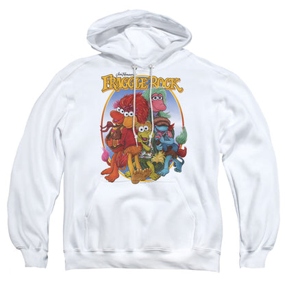 Fraggle Rock Group Hug Mens Hoodie White