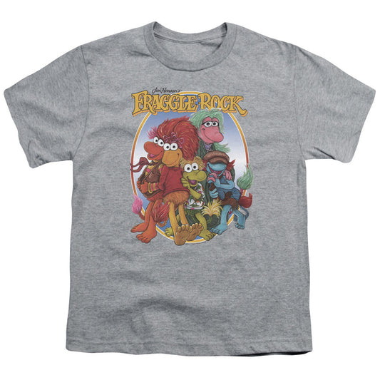 Fraggle Rock Group Hug Kids Youth T Shirt Athletic Heather