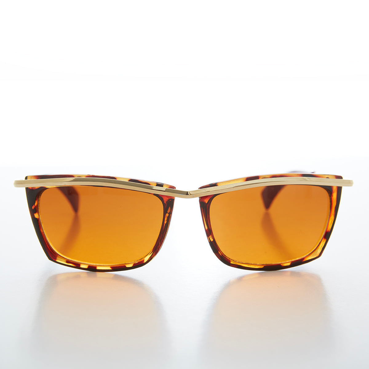 Rectangular Sunglasses with Orange Lens - Weil
