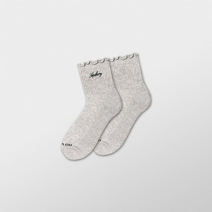 WMNS Lettuce Edge Quarter Socks - Heather Gray