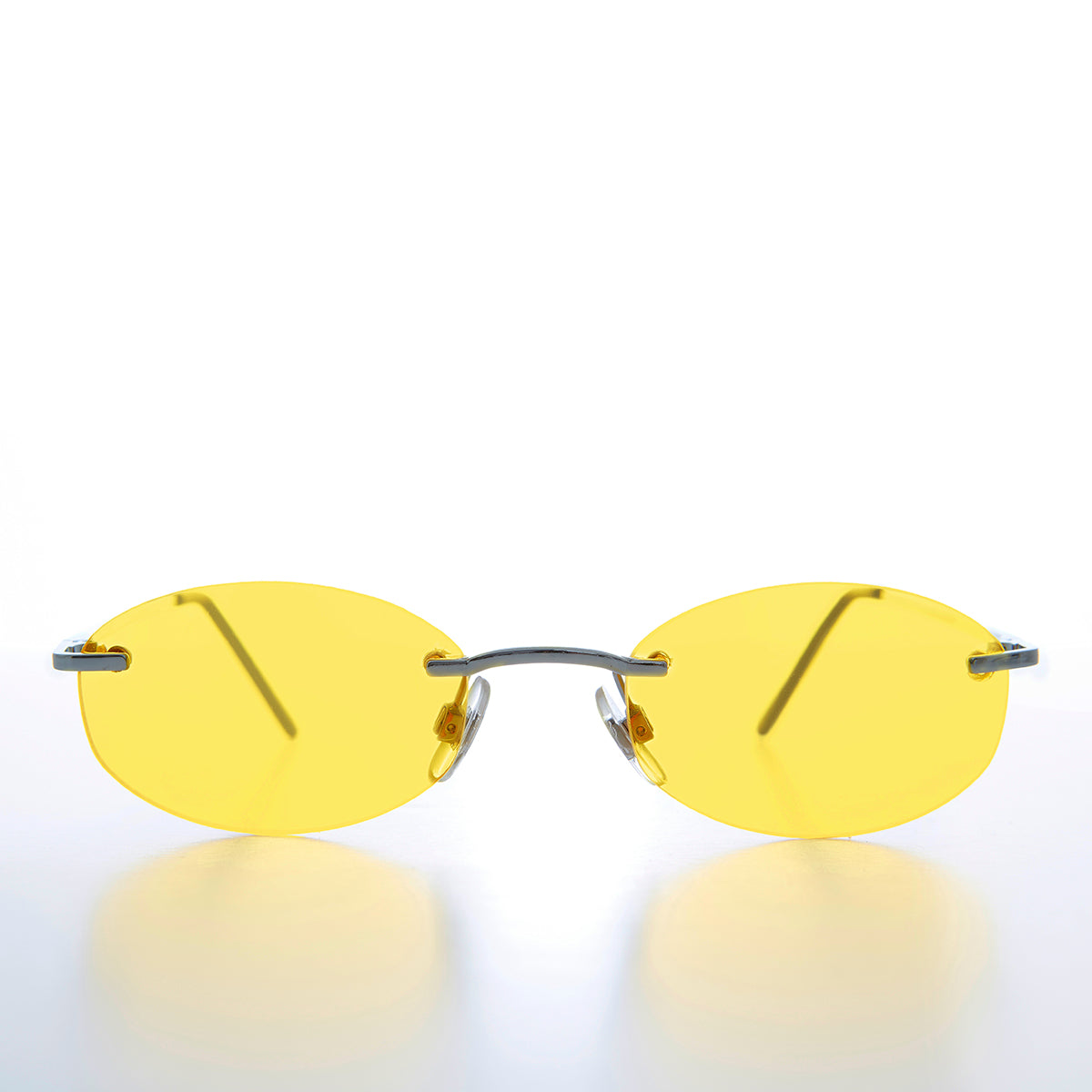 Yellow Rimless Lens Vintage Sunglass - Frito