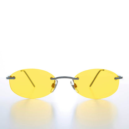 Yellow Rimless Lens Vintage Sunglass - Frito