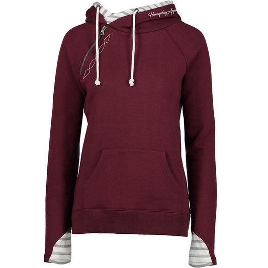 Fancy Stitch Hoodie: Cranberry