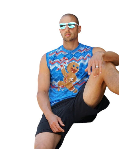 INKnBURN Men's Fast Cookie Sweater Vest Sleeve Tech Shirt (Large)