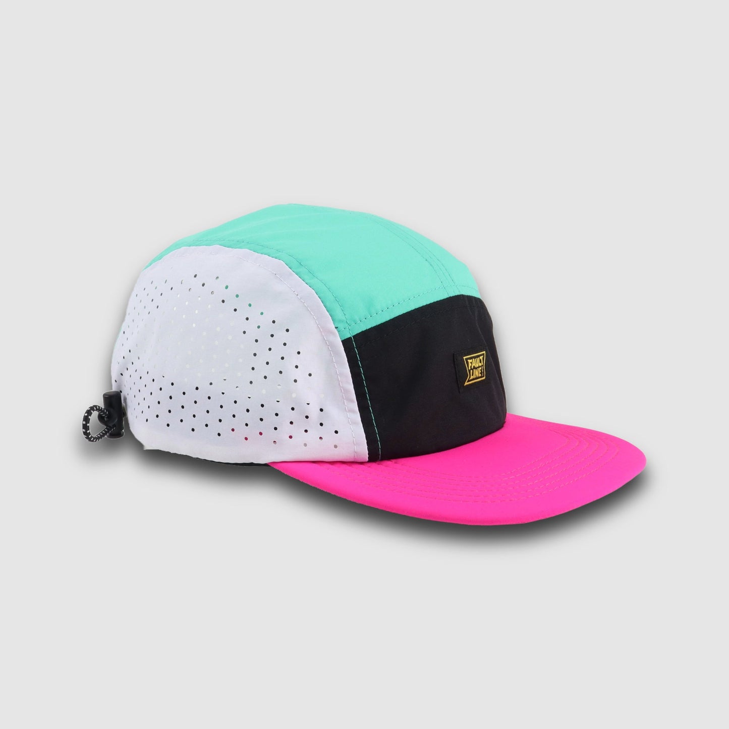 Crushable 5-Panel Camper Hat - Seafoam/Fuchsia