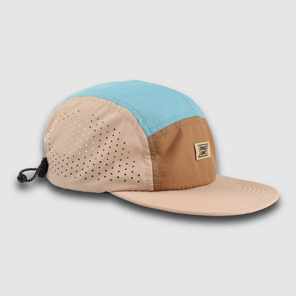 Crushable 5-Panel Camper Hat - Tan/Teal