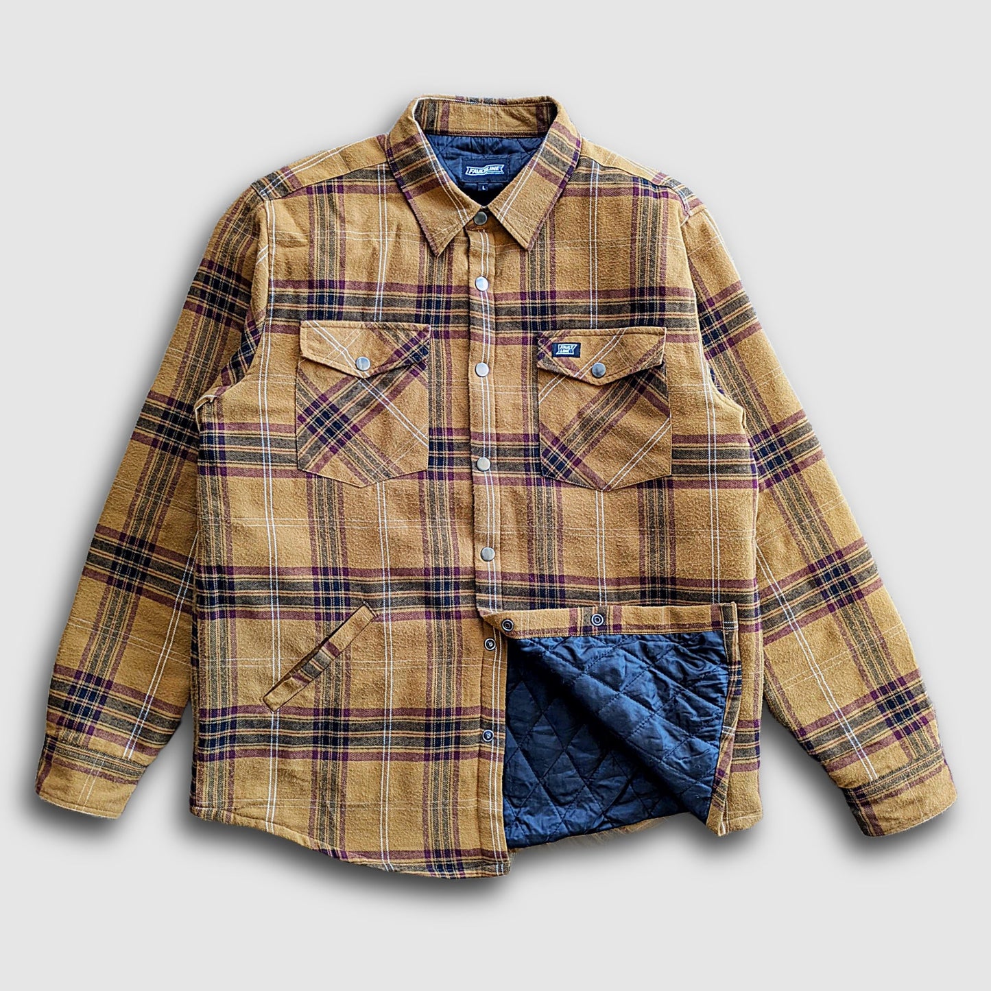 Juniper Insulated Flannel Shirt- Dijon/Maroon