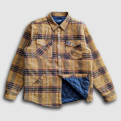 Juniper Insulated Flannel Shirt- Dijon/Maroon