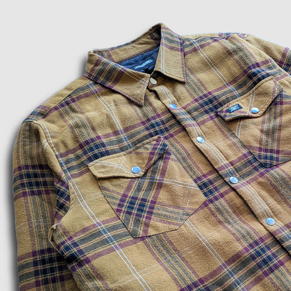 Juniper Insulated Flannel Shirt- Dijon/Maroon