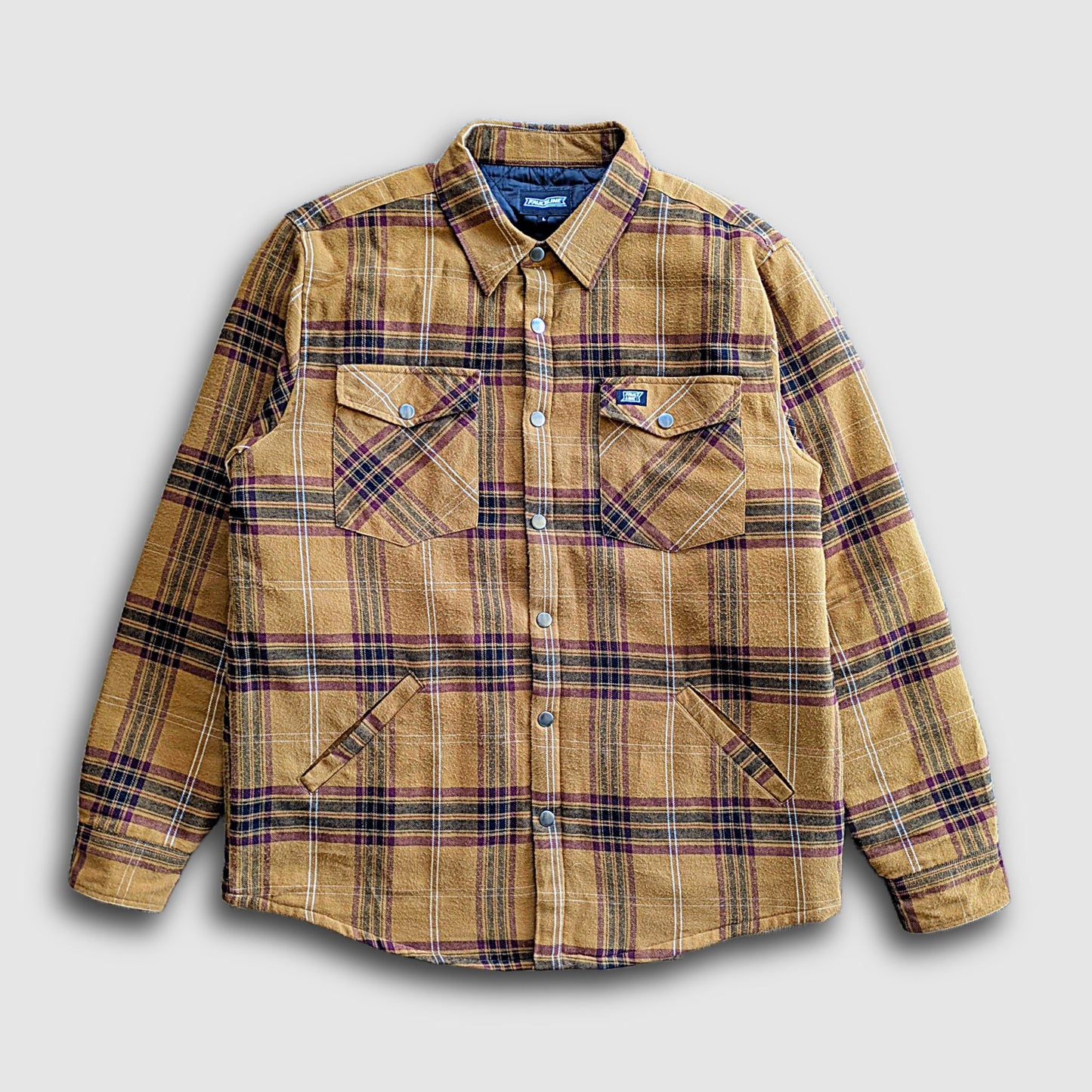 Juniper Insulated Flannel Shirt- Dijon/Maroon