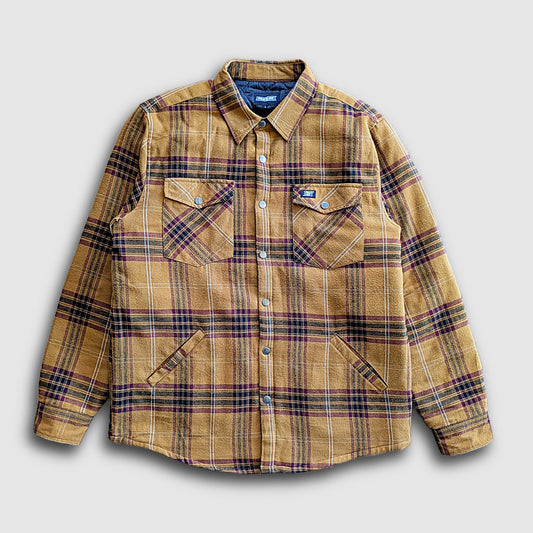 Juniper Insulated Flannel Shirt- Dijon/Maroon
