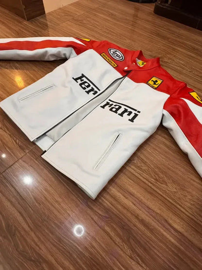 Ferrari Red & White Vintage Jacket