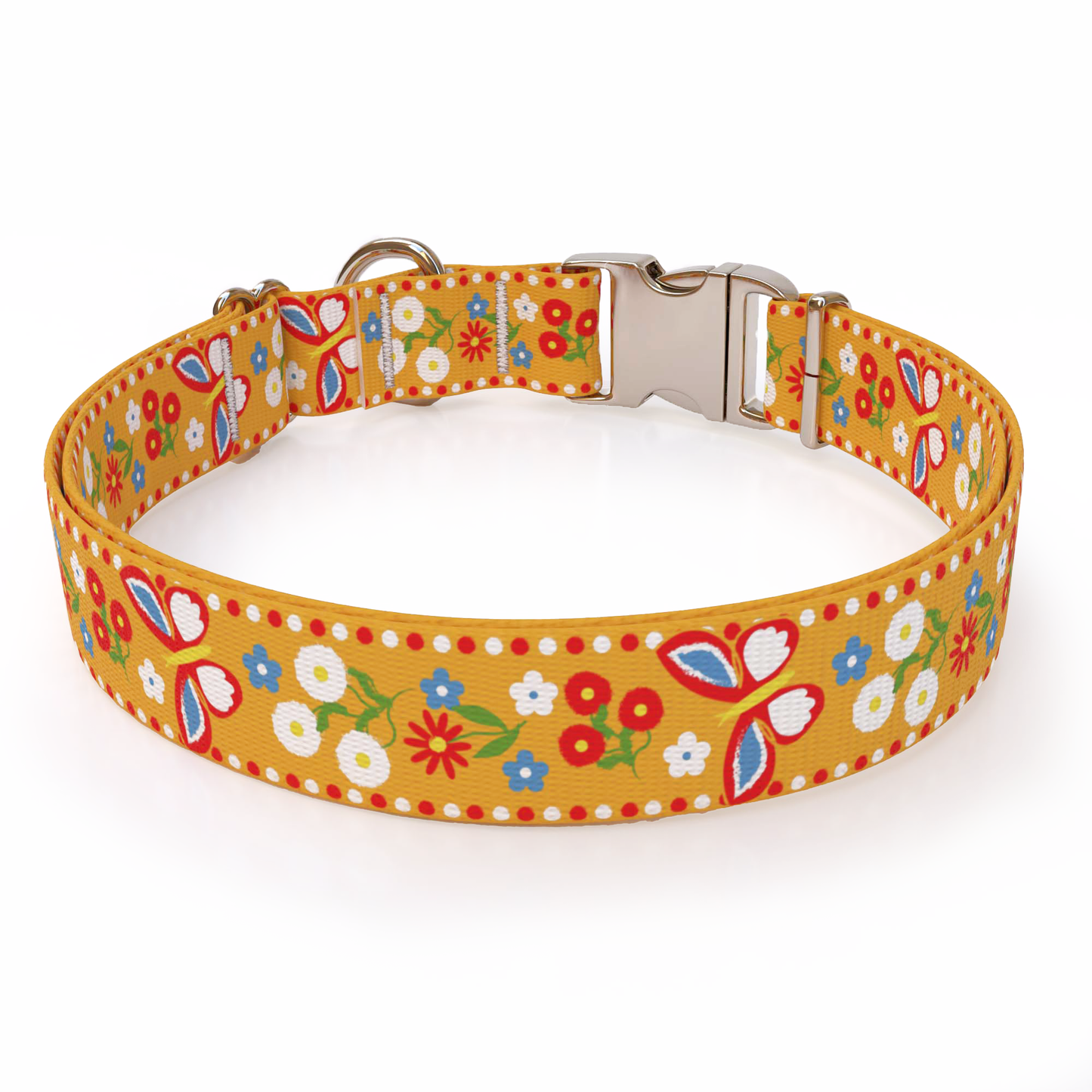 Festive Butterfly Orange Dog Collar