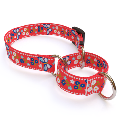 Festive Butterfly Red Dog Collar