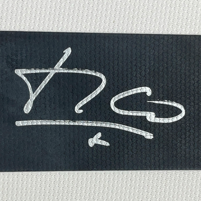 Framed Autographed/Signed Luis Figo 35x39 Real Madrid White Soccer Jersey Beckett BAS COA