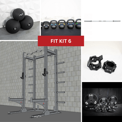 TGrip Commercial Half Rack Complete Kit - 3x3 Steel - Functional Multi-Grip Pull-Up - Bar & Plate Storage - J-Hooks