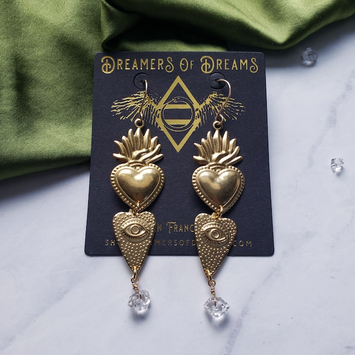 Flaming Heart Earrings