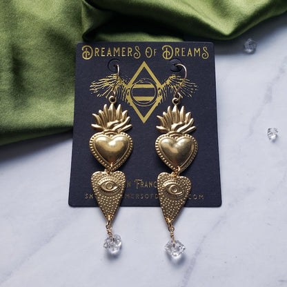 Flaming Heart Earrings