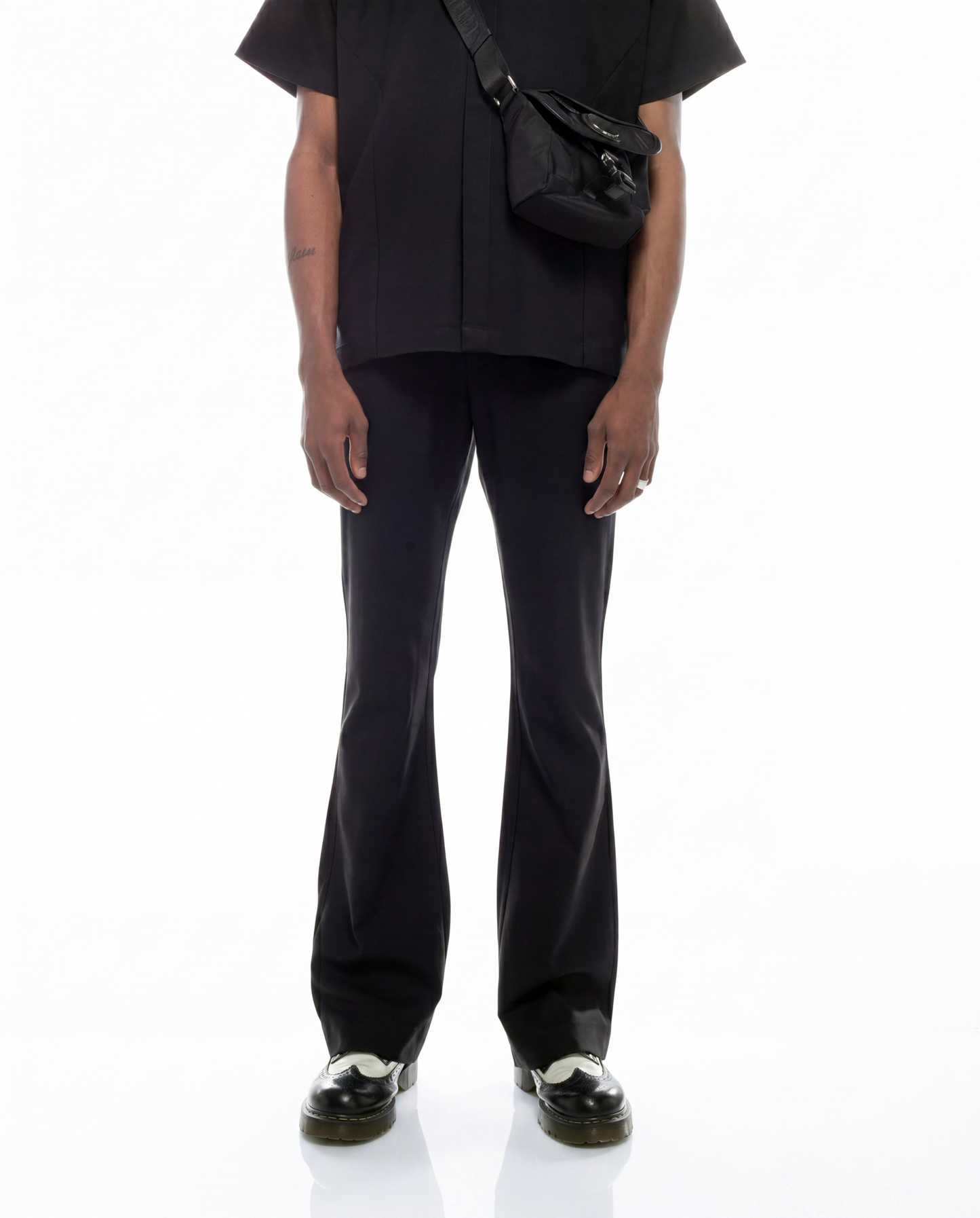 Re-Nylon and Calf leather shoulder bag
