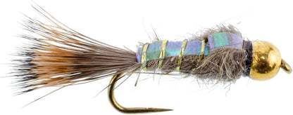3 Pack Barbless Bead Head Flash Back Gold Ribbed Hare's Ear Nymph Flies Hook Size 14