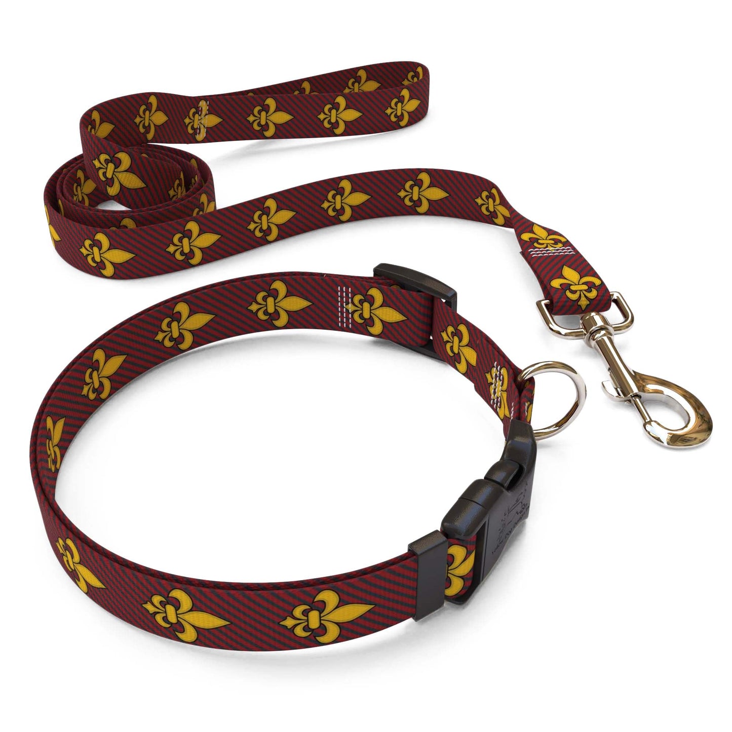 Fleur de Lis Red Dog Collar