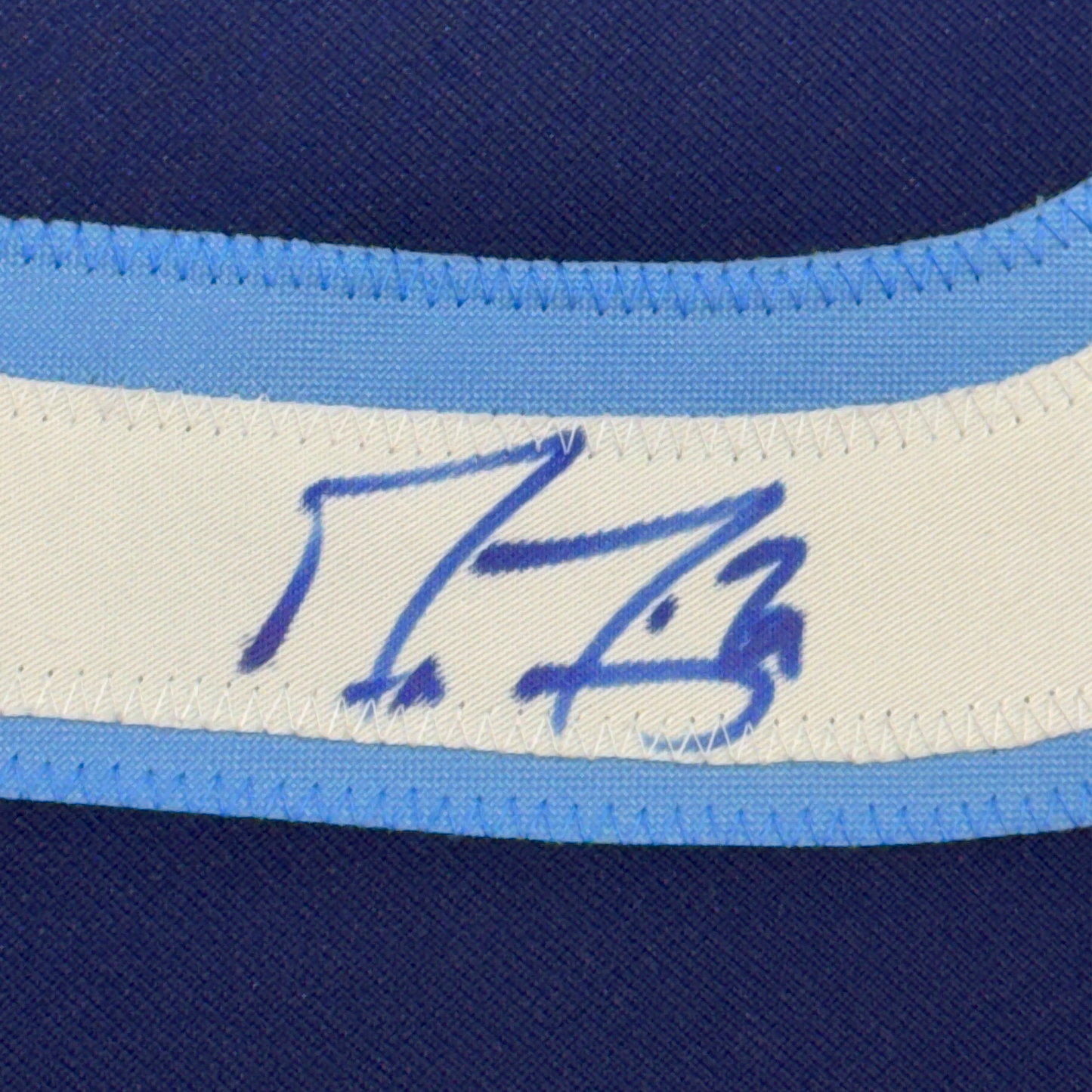 Framed Autographed/Signed Marc-Andre Fleury 35x39 Pittsburgh Blue Winter Classic Hockey Jersey JSA COA