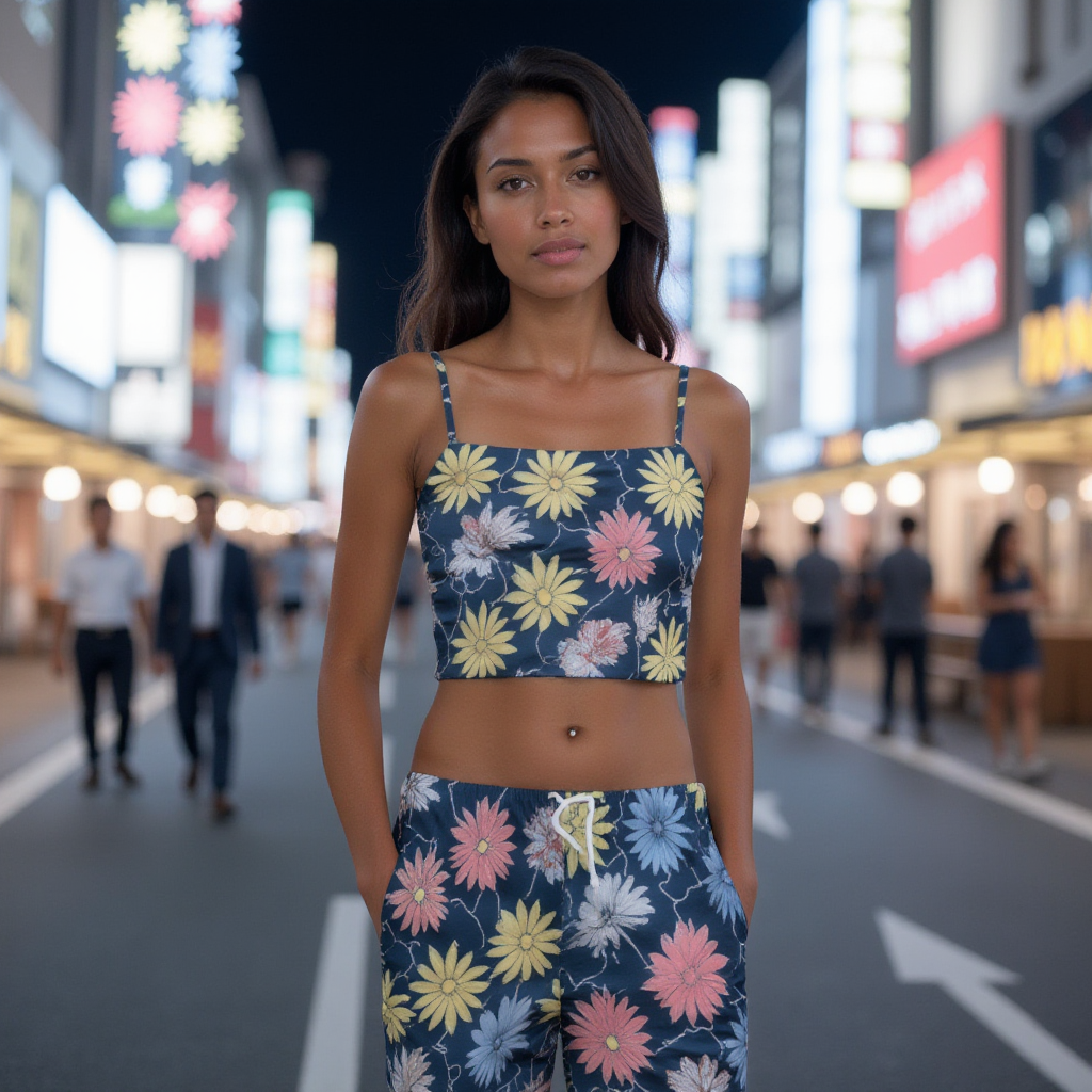 Floral Print Unisex Pants 100% Cotton