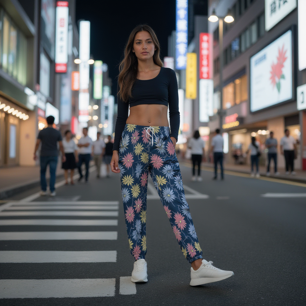 Floral Print Unisex O-neck Sweatshirt in 100% Luxury Cotton Terry Cloth