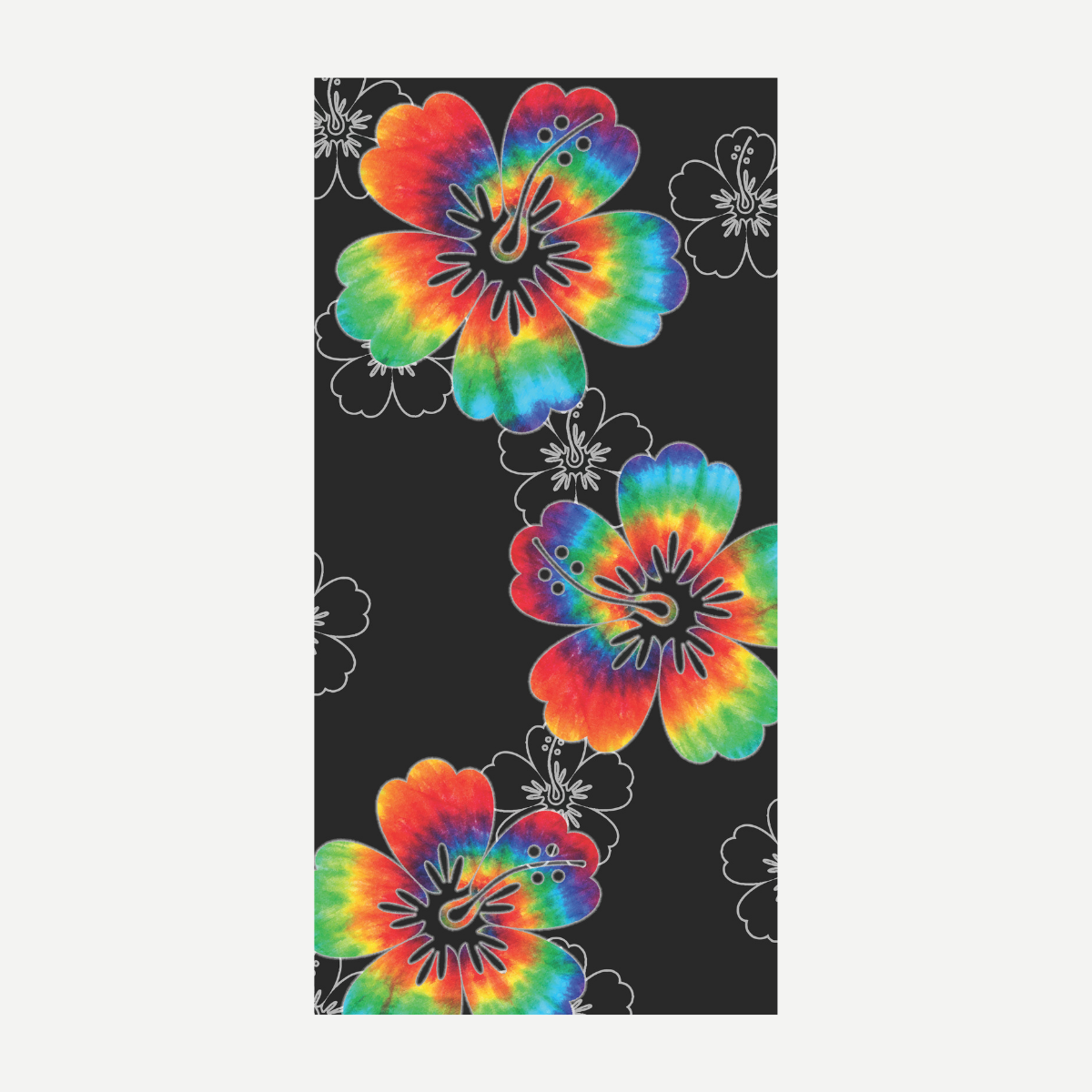 Flower Tie Dye Design Beach Towel