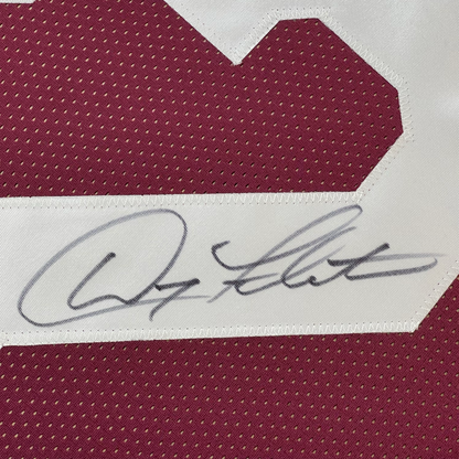 Framed Autographed/Signed Doug Flutie 35x39 Boston College Maroon Football Jersey Beckett BAS COA