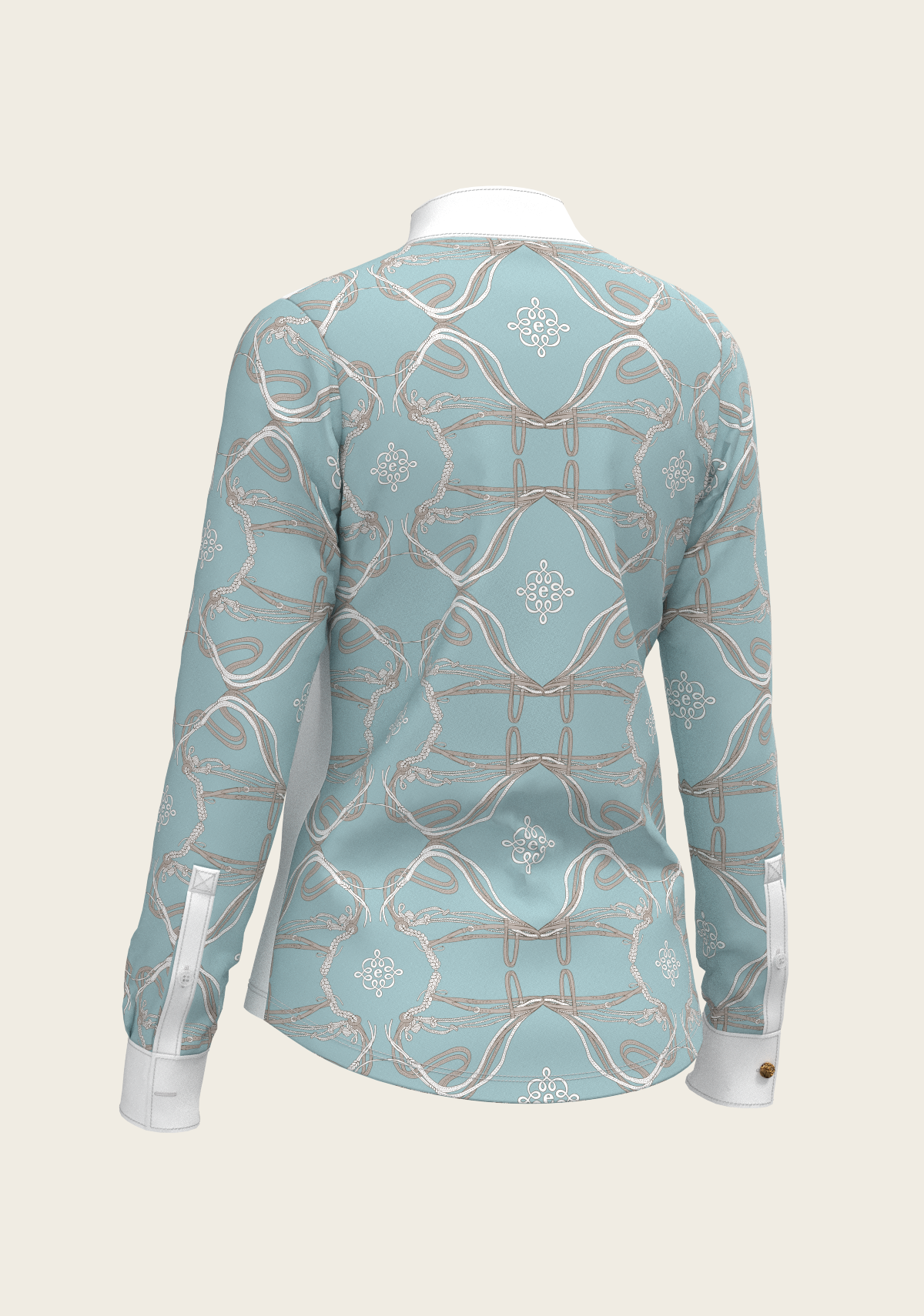 Roped Bridles on Sky Blue Long Sleeve Show Shirt