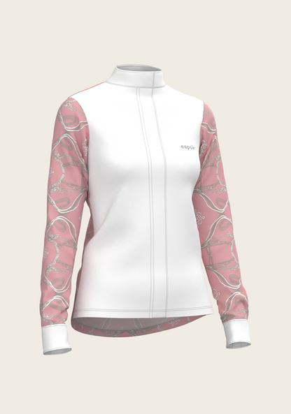 Roped Bridles on Rose Long Sleeve Show Shirt
