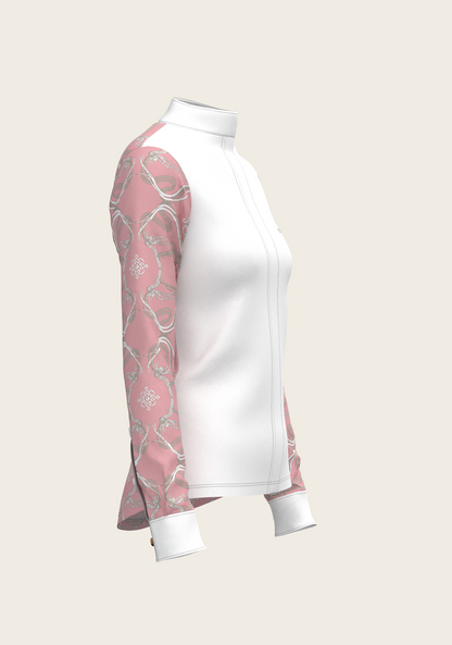 Roped Bridles on Rose Long Sleeve Show Shirt