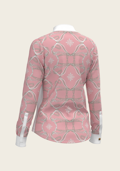 Roped Bridles on Rose Long Sleeve Show Shirt