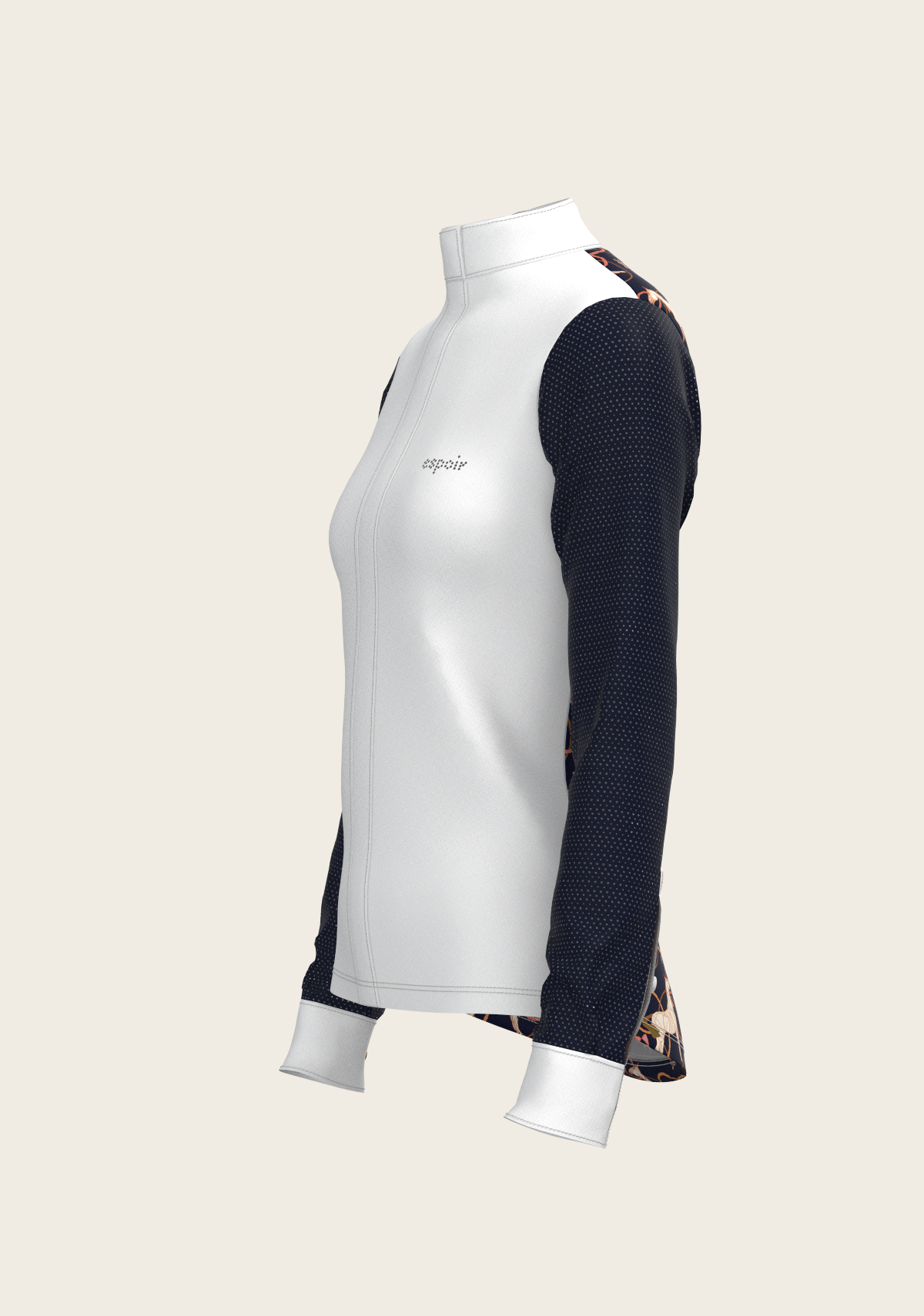 Roped Horses on Navy Long Sleeve Show Shirt