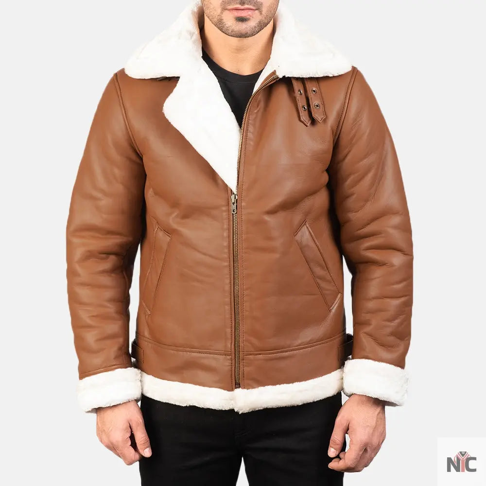 Francis B-3 Brown Leather Bomber Jacket