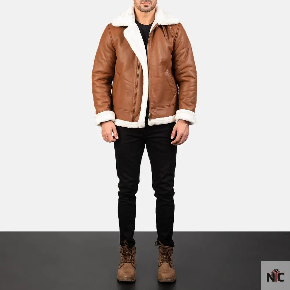 Francis B-3 Brown Leather Bomber Jacket